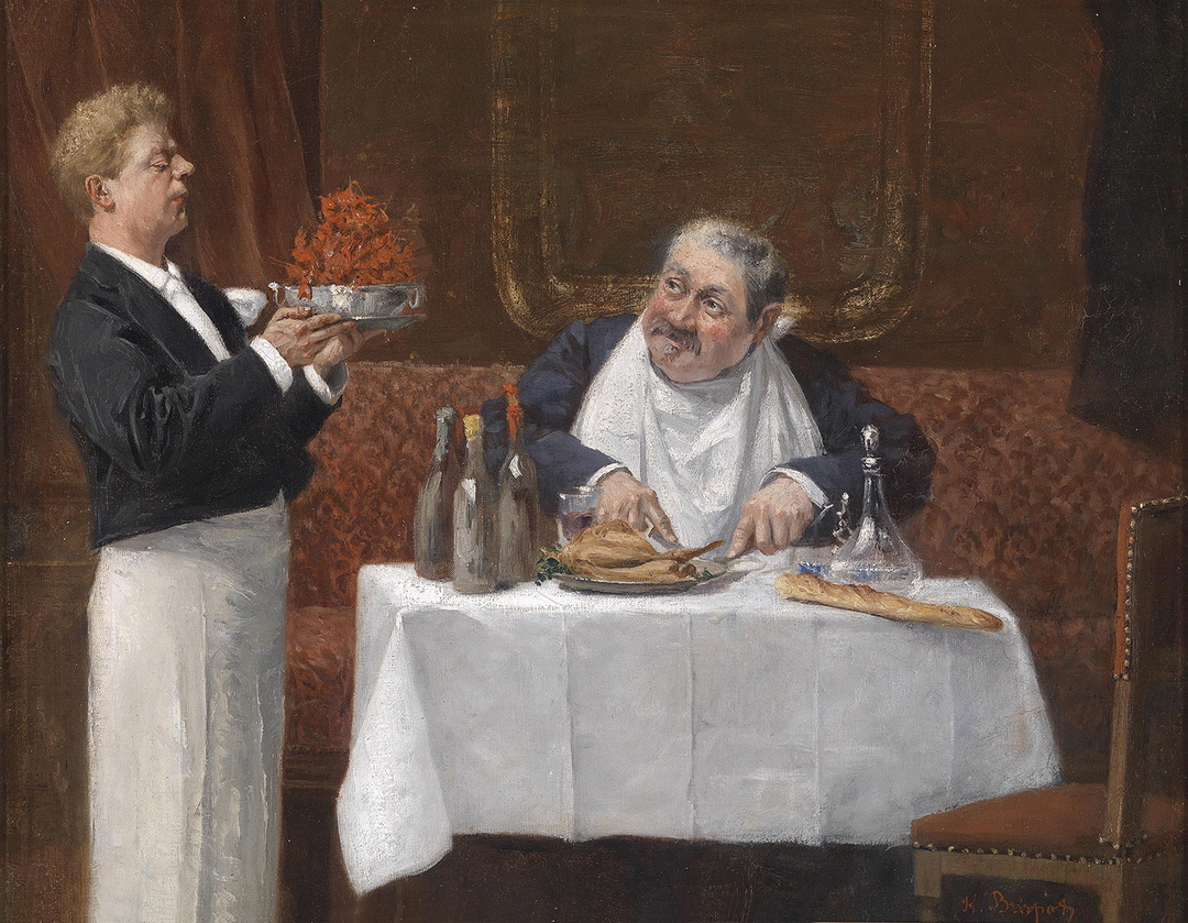 Ein Gourmand, Gemälde von Henri Brispot.