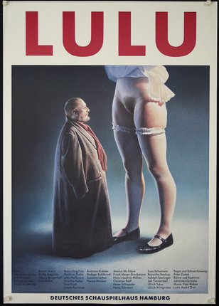 Plakat der Zadek-Inszenierung am Hamburger Schauspielhaus mit einem Plakatmotiv von Gottfried Helnwein. 